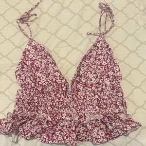 Floral Print Women's Top- size M (fits size S)